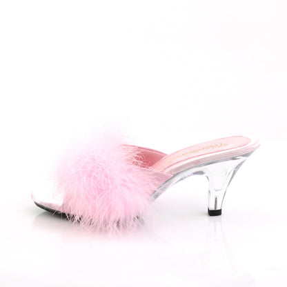 3" Heel, 1/8" Mini PF Marabou Fur Slide (Fabulicious BEL301F/BPPU)