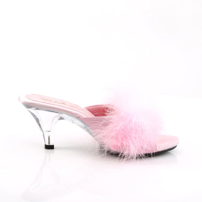3" Heel, 1/8" Mini PF Marabou Fur Slide (Fabulicious BEL301F/BPPU)