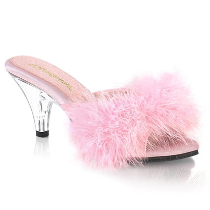 3" Heel, 1/8" Mini PF Marabou Fur Slide (Fabulicious BEL301F/BPPU)