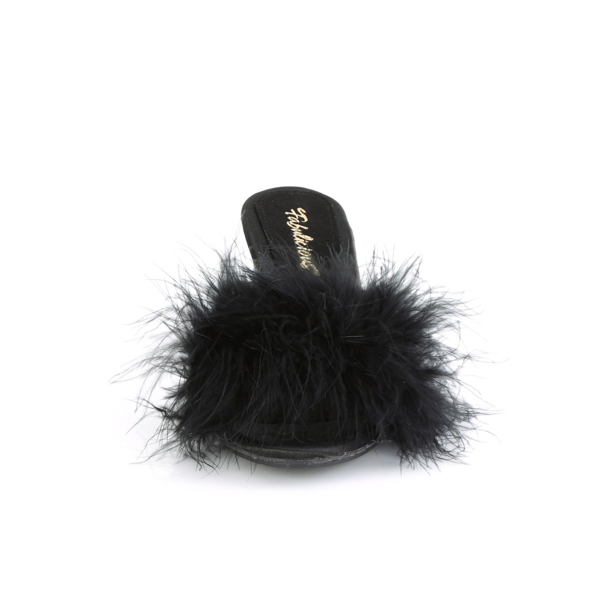 3" Heel, 1/8" Mini PF Marabou Fur Slide (Fabulicious BEL301F/BPPU)