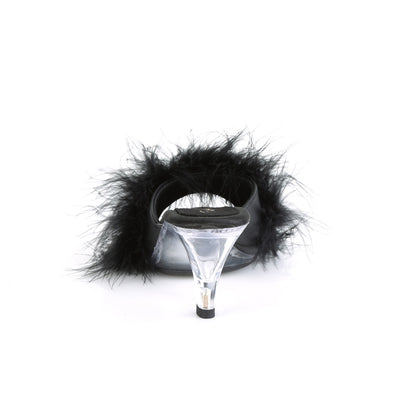 3" Heel, 1/8" Mini PF Marabou Fur Slide (Fabulicious BEL301F/BPPU)