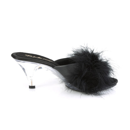 3" Heel, 1/8" Mini PF Marabou Fur Slide (Fabulicious BEL301F/BPPU)