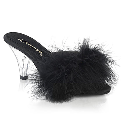 3" Heel, 1/8" Mini PF Marabou Fur Slide (Fabulicious BEL301F/BPPU)