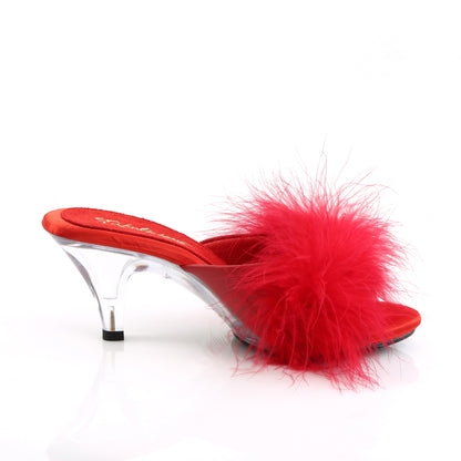 3" Heel, 1/8" Mini PF Marabou Fur Slide (Fabulicious BEL301F/BPPU)