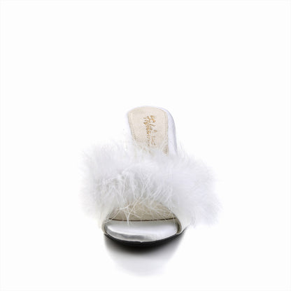 3" Heel, 1/8" Mini PF Marabou Fur Slide (Fabulicious BEL301F/BPPU)