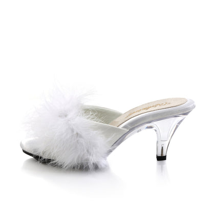 3" Heel, 1/8" Mini PF Marabou Fur Slide (Fabulicious BEL301F/BPPU)