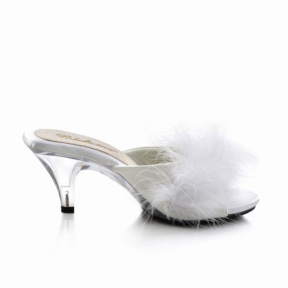 3" Heel, 1/8" Mini PF Marabou Fur Slide (Fabulicious BEL301F/BPPU)
