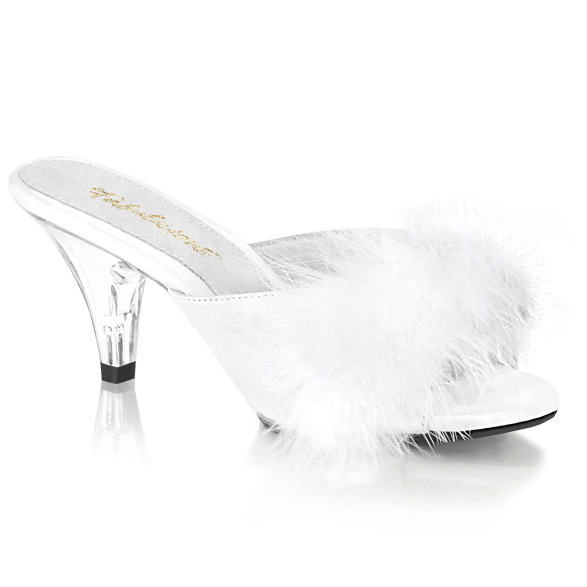 3" Heel, 1/8" Mini PF Marabou Fur Slide (Fabulicious BEL301F/BPPU)