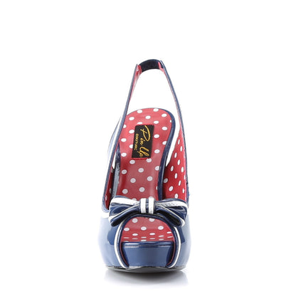 *4 1/2" Heel, 1" Hidden PF Peep Toe Slingback Sandal W/ Bow (Pin Up Couture BETT05/NBPT)