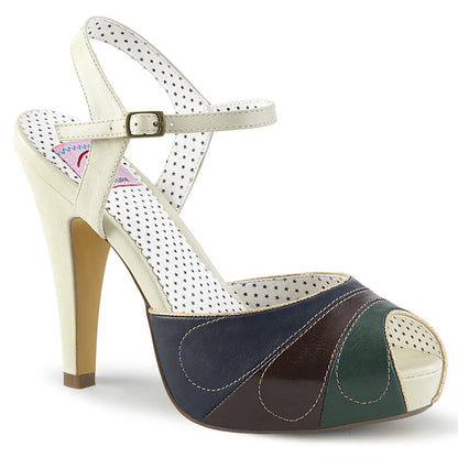 *4 1/2" Heel, 1" Hidden PF Ankle Strap Sandal (Pin Up Couture BETT27/CRMCPU)