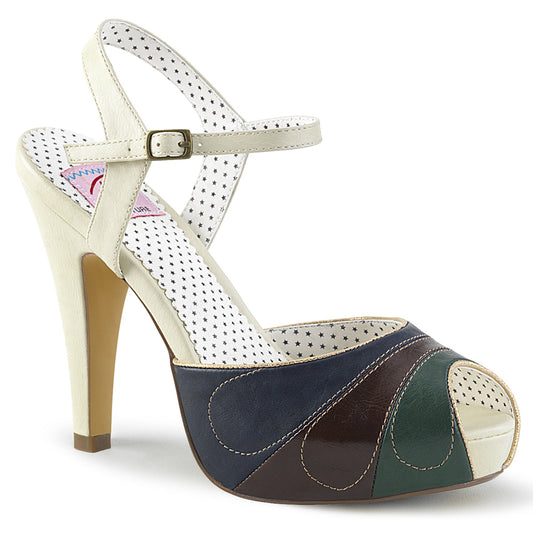 *4 1/2" Heel, 1" Hidden PF Ankle Strap Sandal (Pin Up Couture BETT27/CRMCPU)