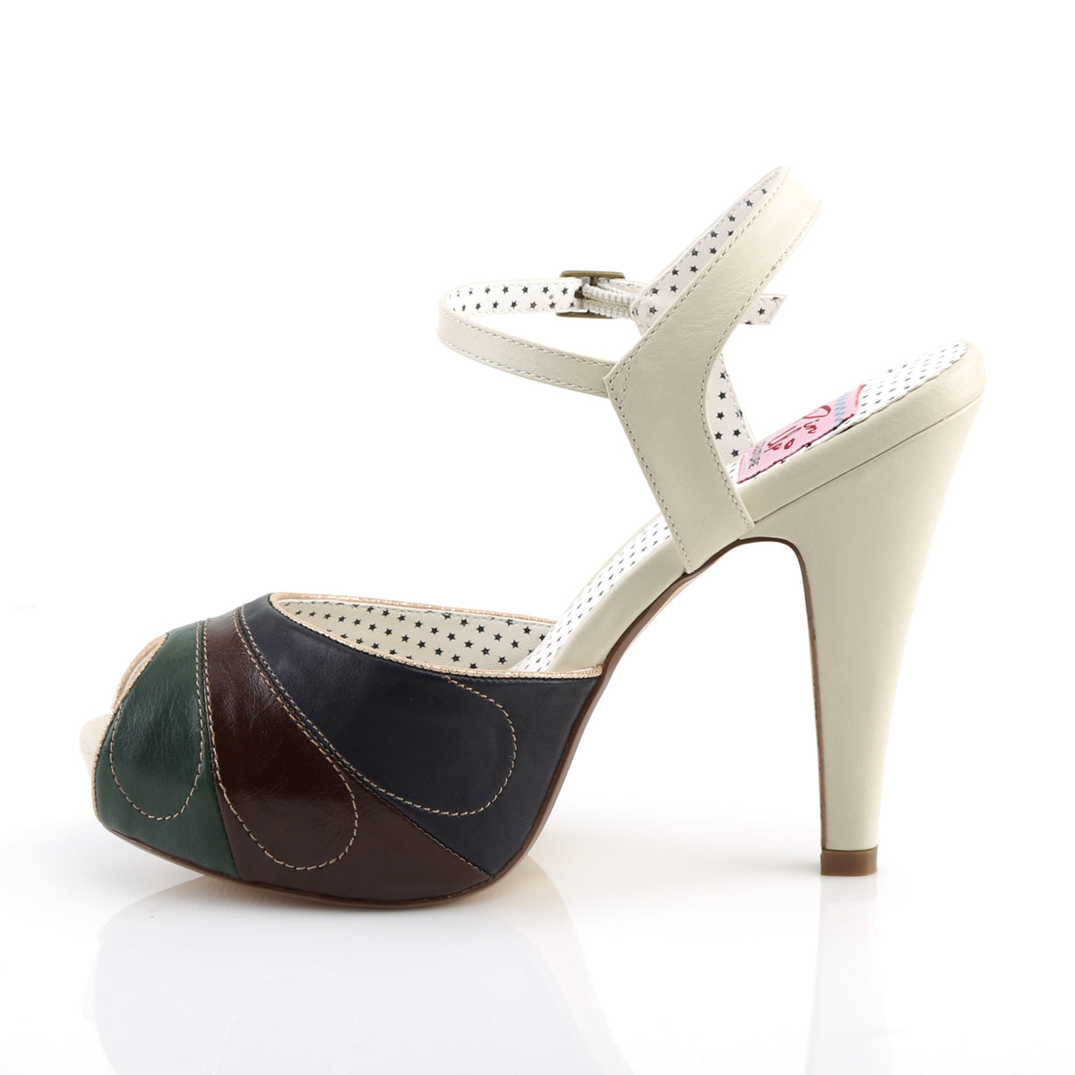*4 1/2" Heel, 1" Hidden PF Ankle Strap Sandal (Pin Up Couture BETT27/CRMCPU)