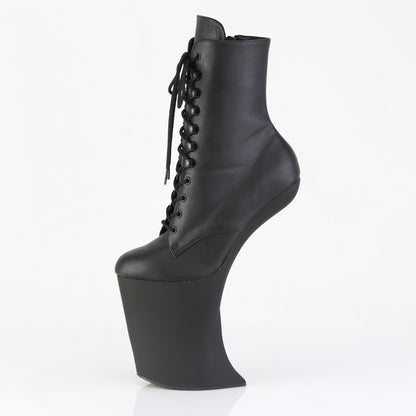 9" Heelless, 4" PF Lace-Up Front Ankle Boot, Inside Zip (Pleaser BEW1020/B/M)