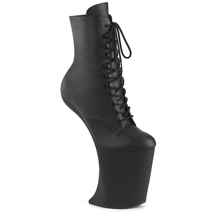 9" Heelless, 4" PF Lace-Up Front Ankle Boot, Inside Zip (Pleaser BEW1020/B/M)