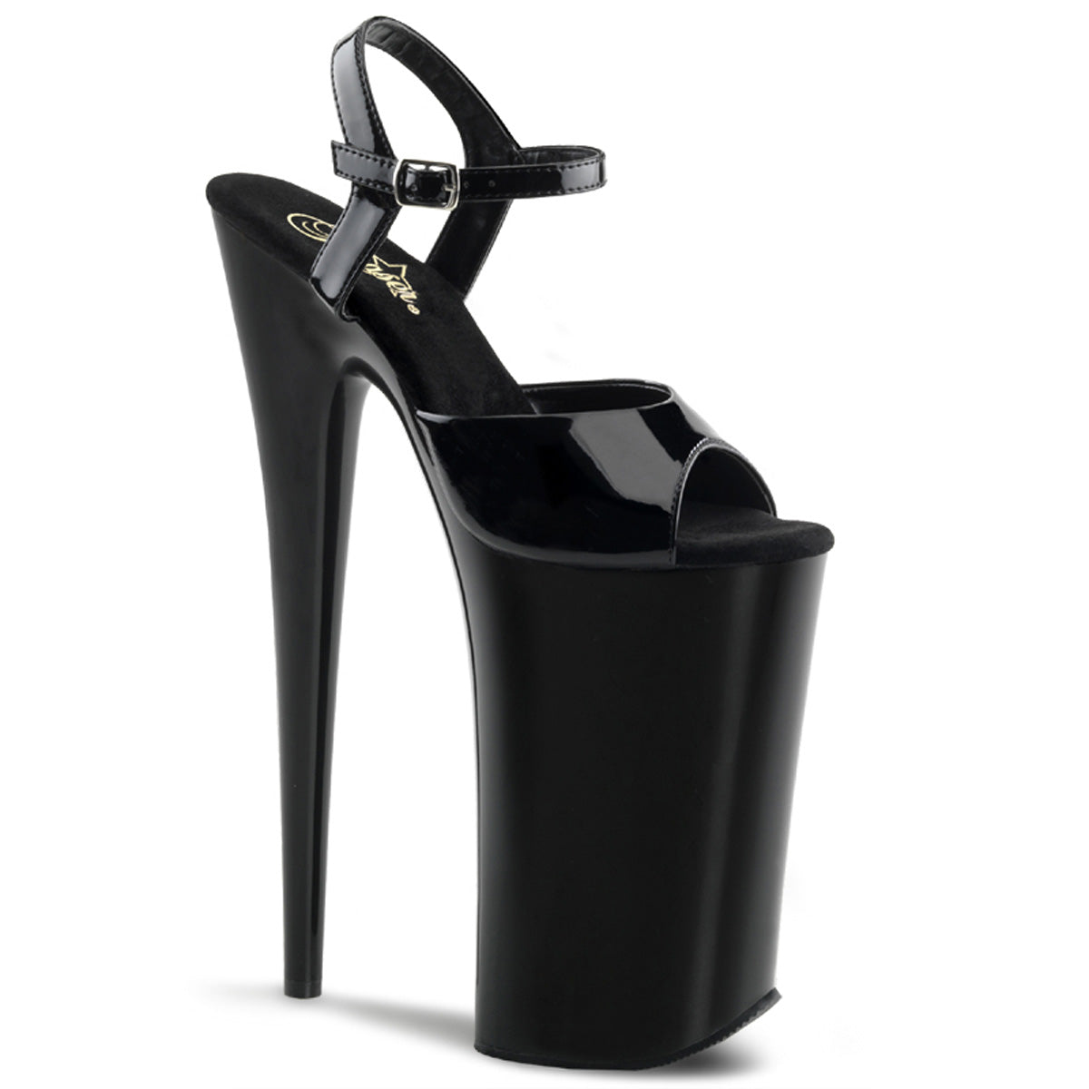 10" Heel, 6 1/4" PF Ankle Strap Sandal (Pleaser BEY009/B/M)