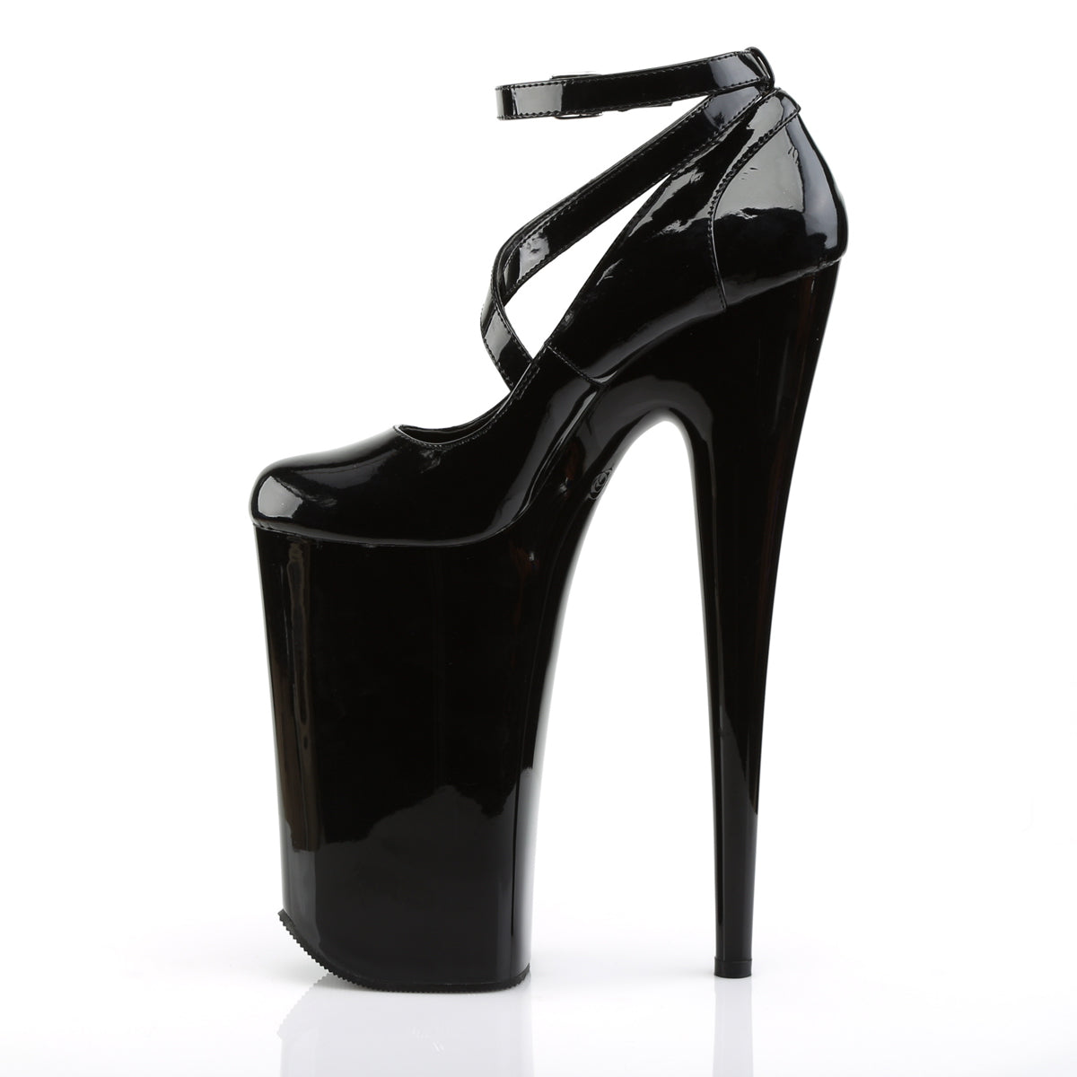 *10" Heel, 6 1/4" PF Criss-Cross Ankle Strap Pump (Pleaser BEY087/B/M)