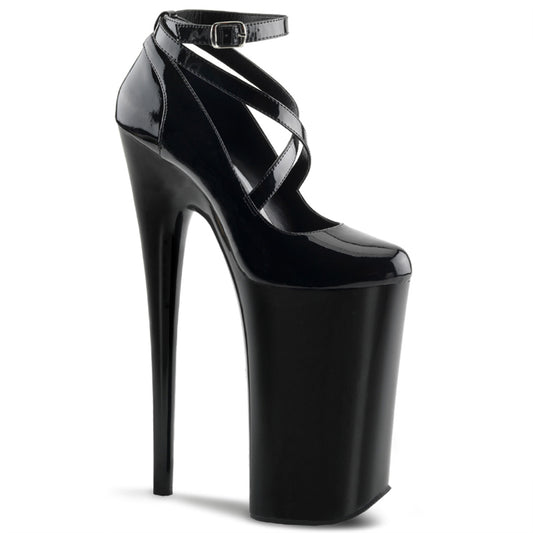 *10" Heel, 6 1/4" PF Criss-Cross Ankle Strap Pump (Pleaser BEY087/B/M)