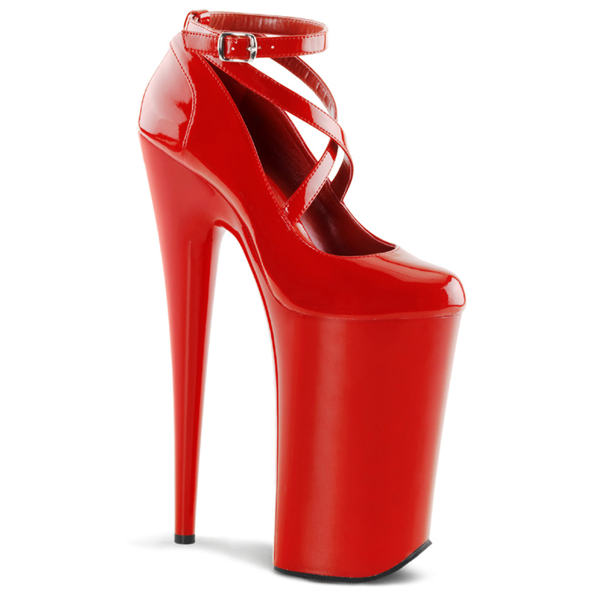 *10" Heel, 6 1/4" PF Criss-Cross Ankle Strap Pump (Pleaser BEY087/B/M)
