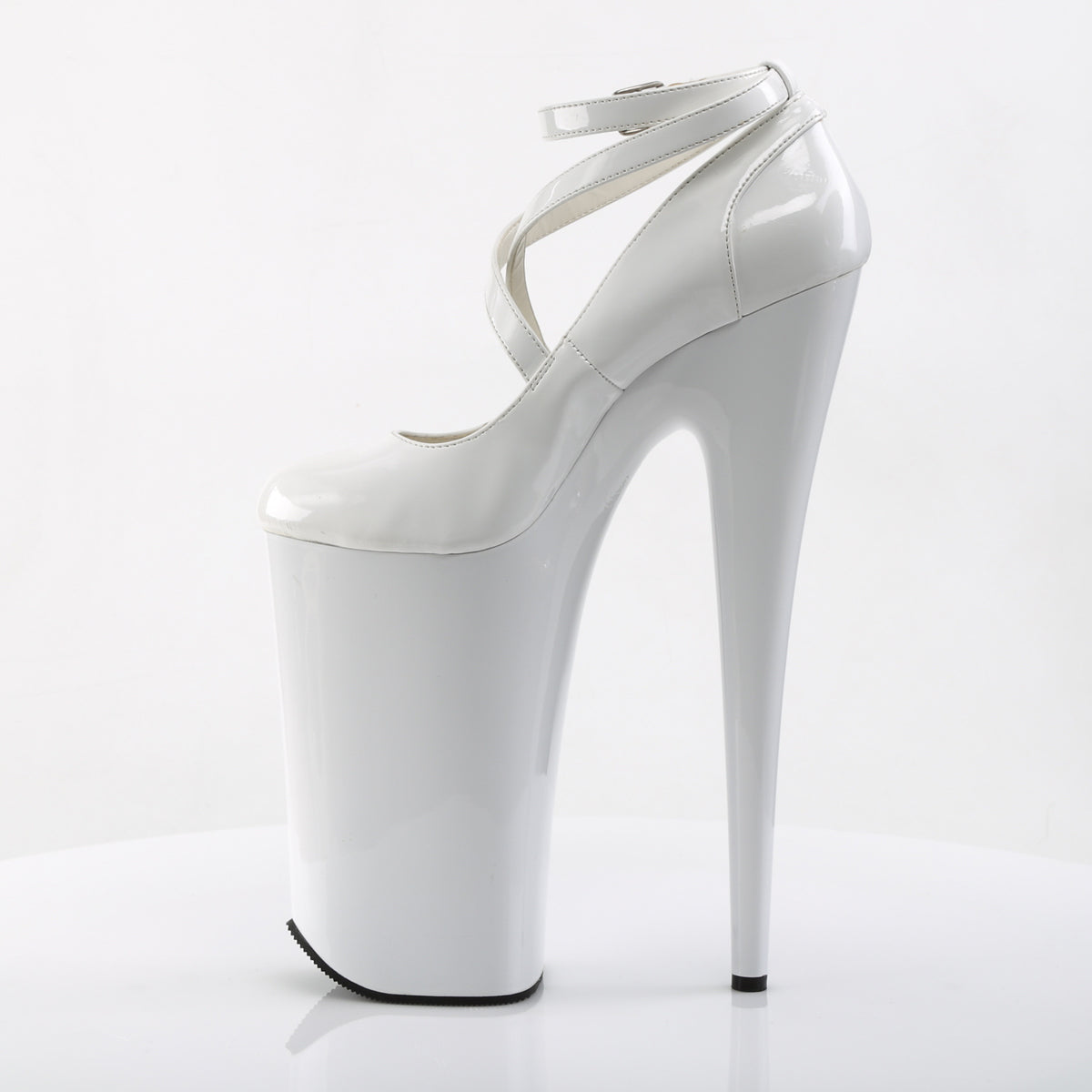 *10" Heel, 6 1/4" PF Criss-Cross Ankle Strap Pump (Pleaser BEY087/B/M)