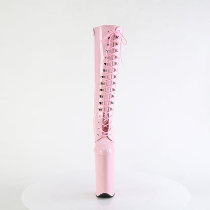 *10" Heel, 6 1/4" PF Lace-Up Front Knee High Boot, Side Zip (Pleaser BEY2020/B/M)