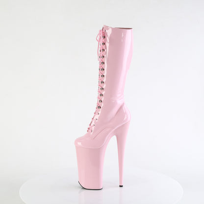 *10" Heel, 6 1/4" PF Lace-Up Front Knee High Boot, Side Zip (Pleaser BEY2020/B/M)