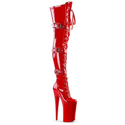 10" Heel, 6 1/4" PF Lace-Up Thigh Boot (Pleaser BEY3028/B/M)