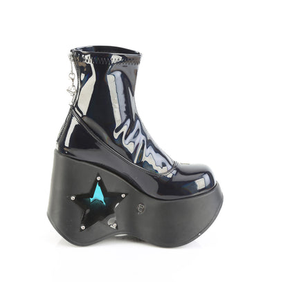 5" Star Cutout Platform Wedge Ankle Boot, Back Zip (Demonia BLAZE108/BHG)