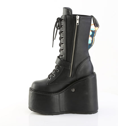 5 1/2" PF Lace-Up Mid Calf Boot, Side Zip (Demonia BLAZE158/BVL)