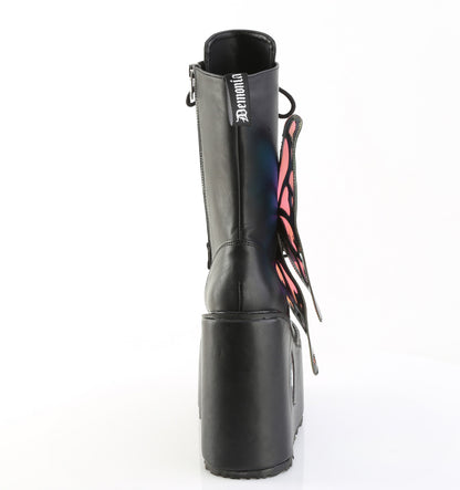 5 1/2" PF Lace-Up Mid Calf Boot, Side Zip (Demonia BLAZE158/BVL)