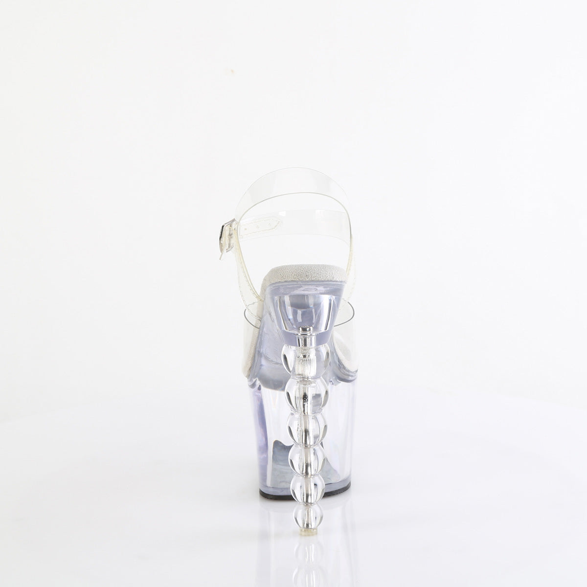 **7" Beaded Heel, 3 1/4" PF Ankle Strap Sandal (Pleaser BLISS708/C/B-C)