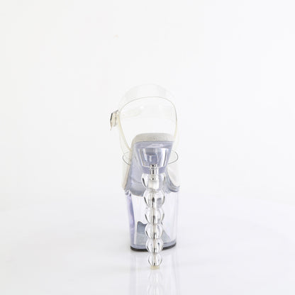 **7" Beaded Heel, 3 1/4" PF Ankle Strap Sandal (Pleaser BLISS708/C/B-C)