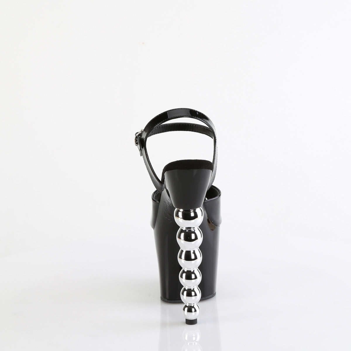 **7" Beaded Heel, 3 1/4" PF Ankle Strap Sandal (Pleaser BLISS709/B/B-SCH)