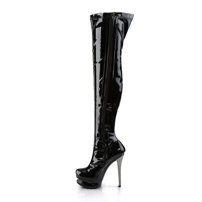 *6" Heel, 1 1/2" Dual PF Thigh High Boot (Pleaser BL3000/B/B-PCH)
