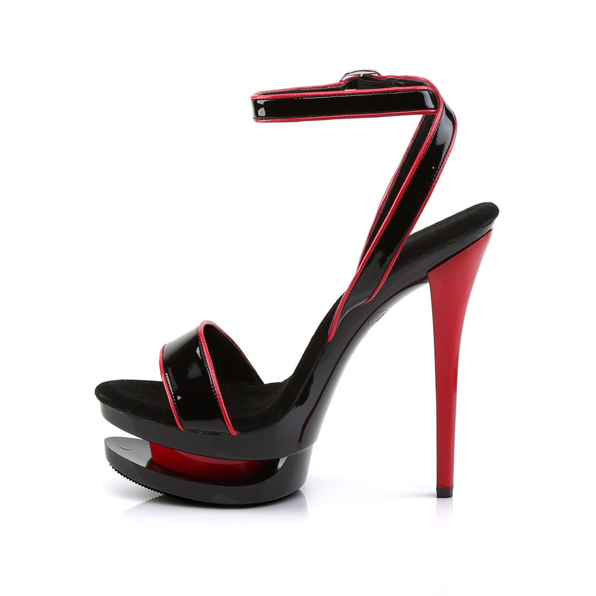 6" Heel, 1 1/2" Dual PF Wrap Around Two-Tone Sandal (Pleaser BL631-2/B-R/M)