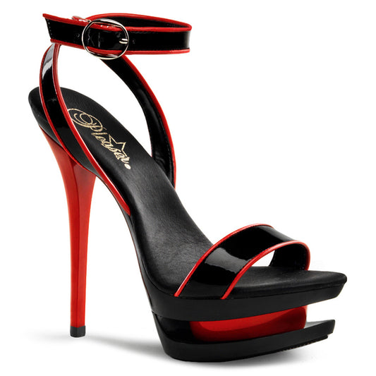 6" Heel, 1 1/2" Dual PF Wrap Around Two-Tone Sandal (Pleaser BL631-2/B-R/M)