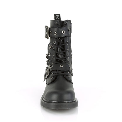1 1/4" Heel 10 Eyelet  Mid-Calf Combat Boot, Side Zip (Demonia BOLT250/BVL)