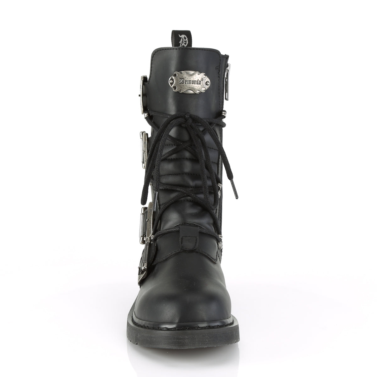 1 1/4" Heel, Mid-Calf Combat Boot, Side Zip (Demonia BOLT265/BVL)