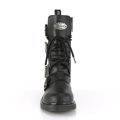 1 1/4" Heel, Mid-Calf Combat Boot, Side Zip (Demonia BOLT265/BVL)