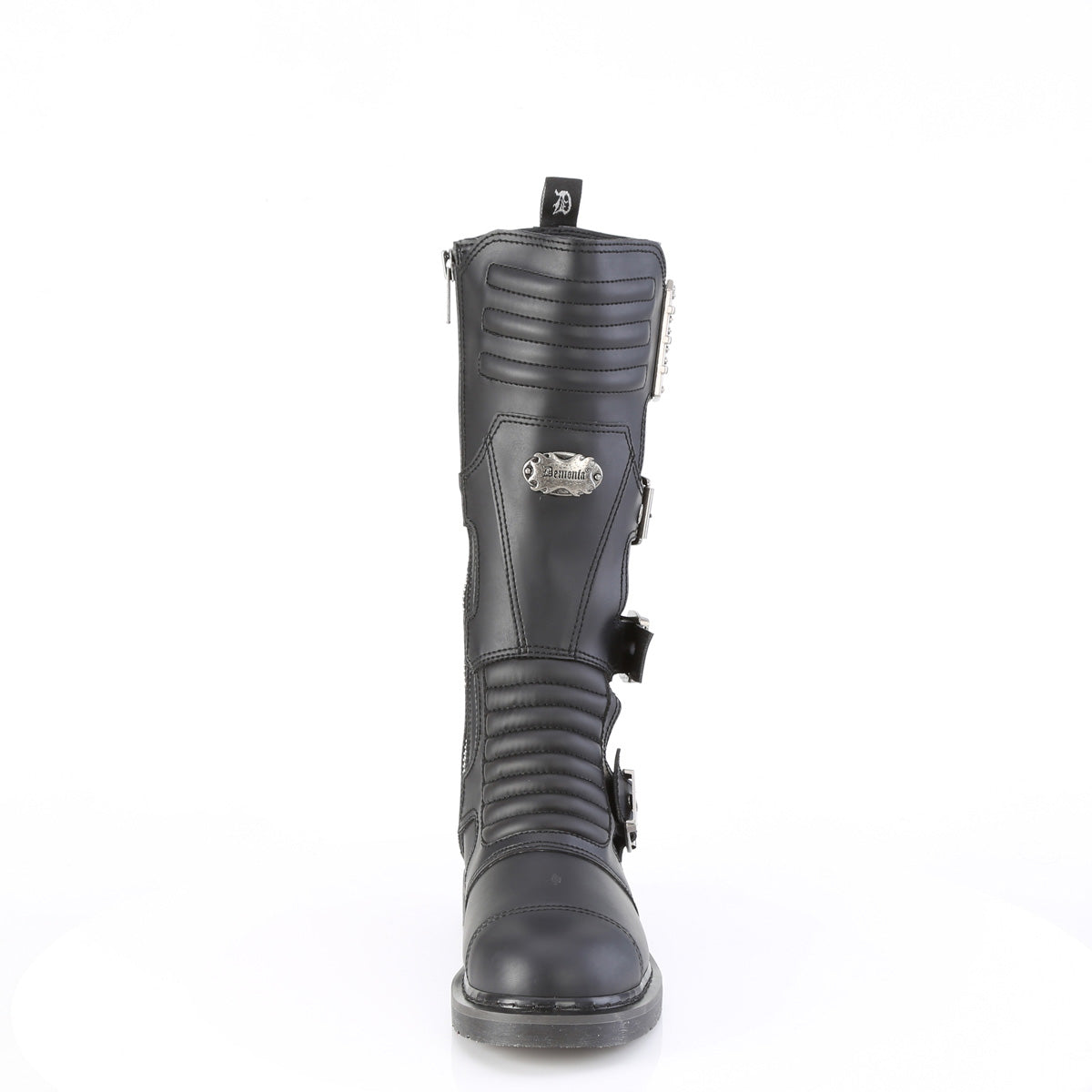 1 1/4" Heel 20 Eyelet Knee High Combat Boot, Side Zip (Demonia BOLT405/BVL)