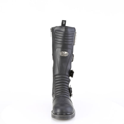 1 1/4" Heel 20 Eyelet Knee High Combat Boot, Side Zip (Demonia BOLT405/BVL)