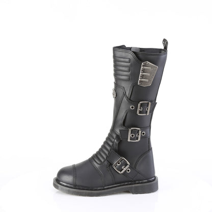 1 1/4" Heel 20 Eyelet Knee High Combat Boot, Side Zip (Demonia BOLT405/BVL)