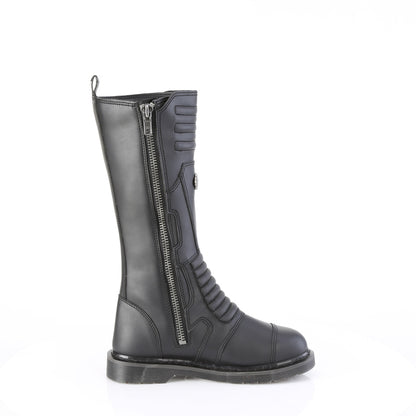 1 1/4" Heel 20 Eyelet Knee High Combat Boot, Side Zip (Demonia BOLT405/BVL)