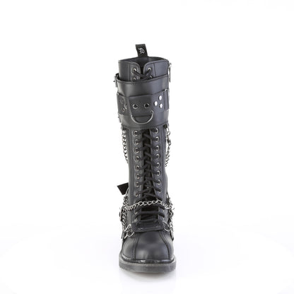 1 1/4" Heel 20 Eyelet Knee High Combat Boot, Side Zip (Demonia BOLT415/BVL)