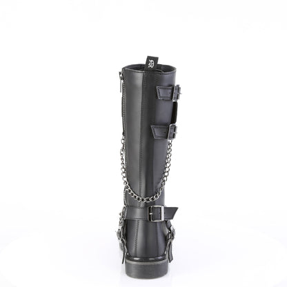 1 1/4" Heel 20 Eyelet Knee High Combat Boot, Side Zip (Demonia BOLT415/BVL)