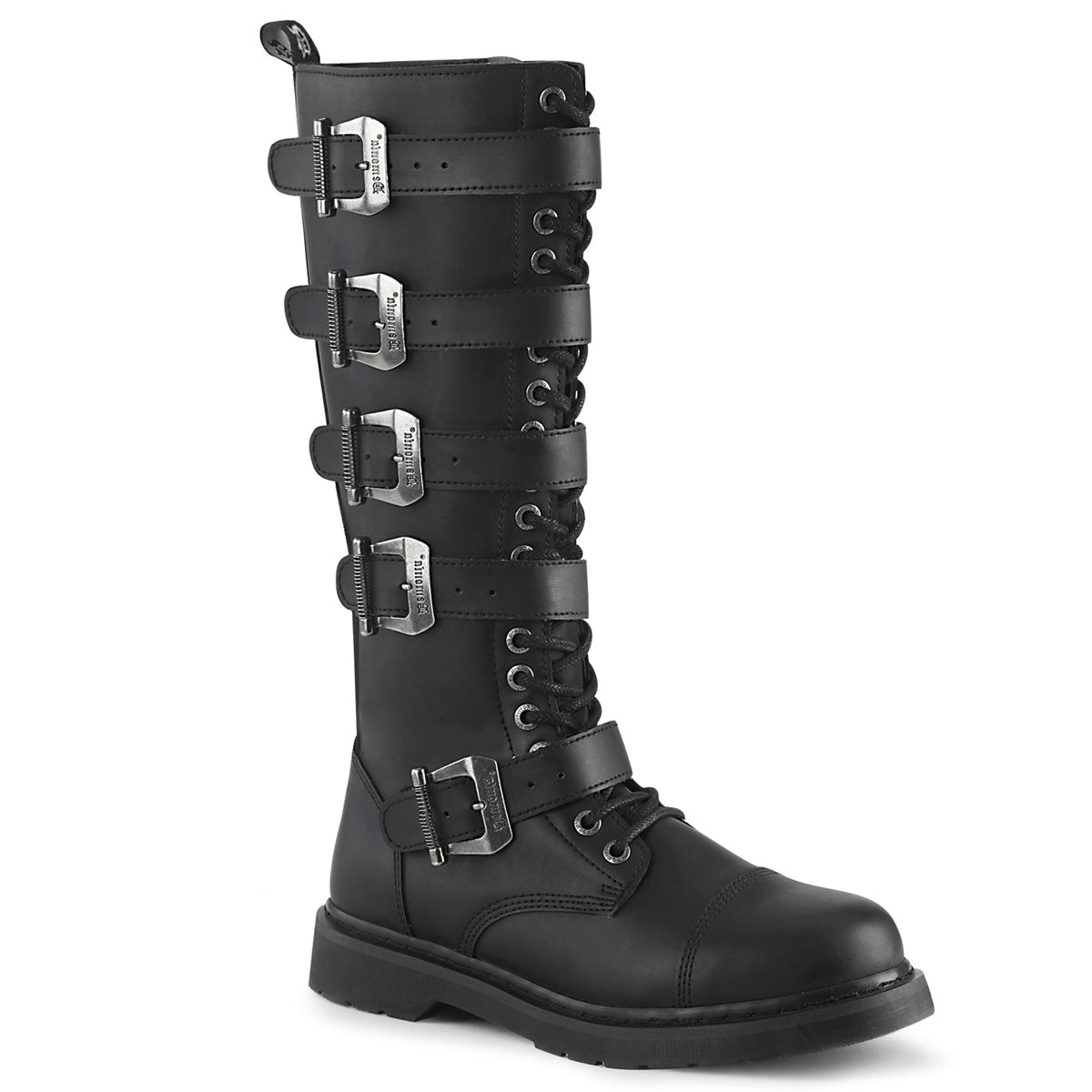 1 1/4" Heel 20 Eyelet  Knee High Combat Boot, Side Zip (Demonia BOLT425/BVL)