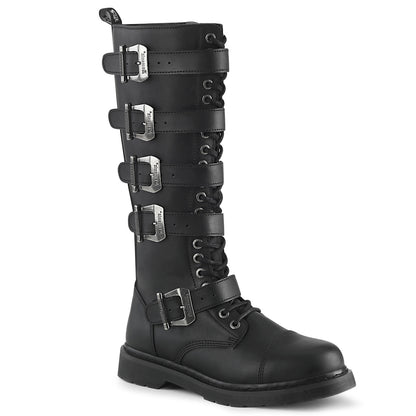 1 1/4" Heel 20 Eyelet  Knee High Combat Boot, Side Zip (Demonia BOLT425/BVL)