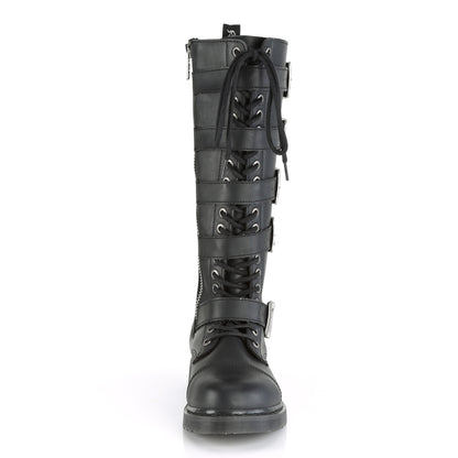 1 1/4" Heel 20 Eyelet  Knee High Combat Boot, Side Zip (Demonia BOLT425/BVL)