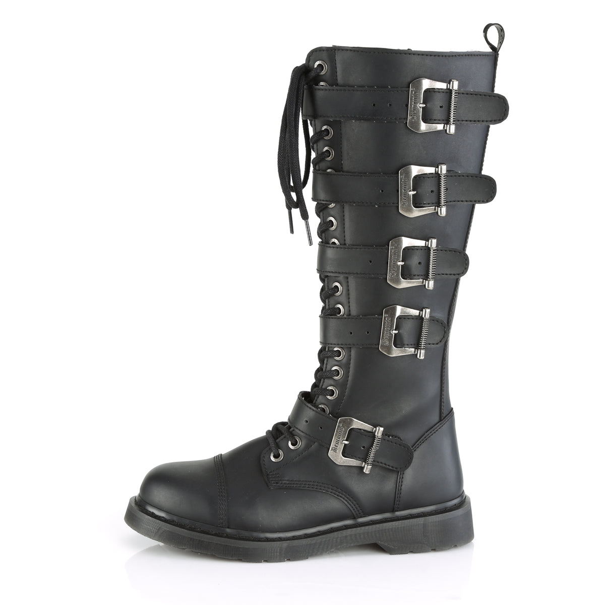 1 1/4" Heel 20 Eyelet  Knee High Combat Boot, Side Zip (Demonia BOLT425/BVL)