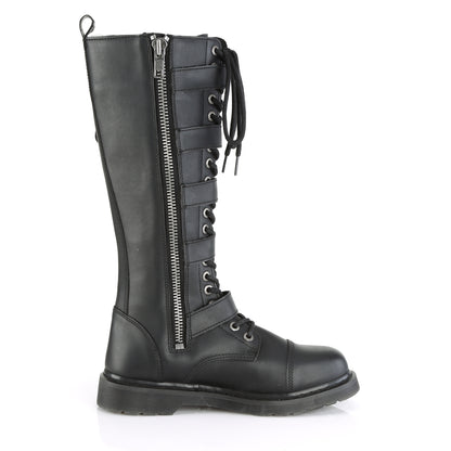 1 1/4" Heel 20 Eyelet  Knee High Combat Boot, Side Zip (Demonia BOLT425/BVL)