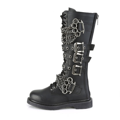 1 1/4" Heel 20 Eyelet  Knee High Combat Boot, Side Zip (Demonia BOLT450/BVL)